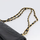 CHANEL Matelasse Chain Shoulder Bag Lamb Skin Black Gold CC Auth 211643M-8