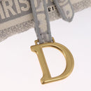 Christian Dior Trotter Canvas Saddle Body Bag Gray Gold Auth 211647V-15