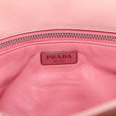 PRADA Gathered Chain Shoulder Bag Leather Pink Silver Auth 211648V-18