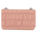 PRADA Gathered Chain Shoulder Bag Leather Pink Silver Auth 211648V-2