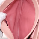 PRADA Gathered Chain Shoulder Bag Leather Pink Silver Auth 211648V-22