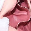 PRADA Gathered Chain Shoulder Bag Leather Pink Silver Auth 211648V-27