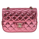 CHANEL Matelasse Chain Shoulder Bag Patent leather Pink Gold CC Auth 211651SAM-2