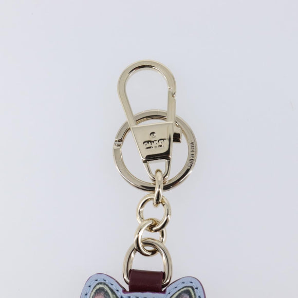 GUCCI GG Supreme Higuchi Yuko Police Cat Key Holder PVC Blue Gold Auth 211654M