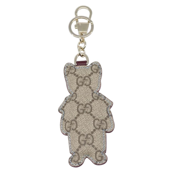 GUCCI GG Supreme Higuchi Yuko Police Cat Key Holder PVC Blue Gold Auth 211654M