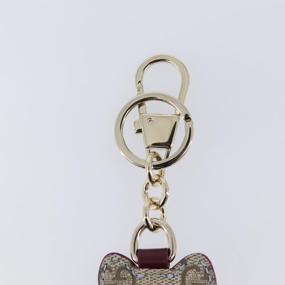 GUCCI GG Supreme Higuchi Yuko Police Cat Key Holder PVC Blue Gold Auth 211654M