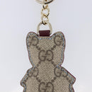 GUCCI GG Supreme Higuchi Yuko Police Cat Key Holder PVC Blue Gold Auth 211654M-9