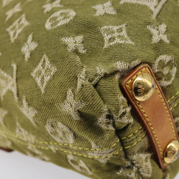 LOUIS VUITTON Monogram Denim Buggy PM Hand Bag Khaki M95213 LV Auth 211656A