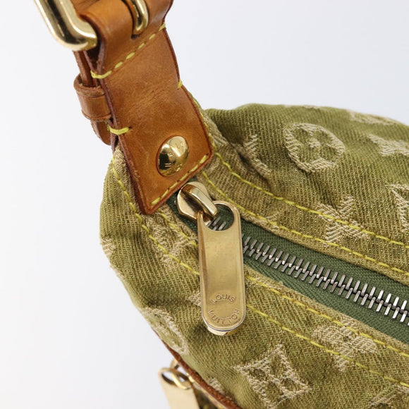 LOUIS VUITTON Monogram Denim Buggy PM Hand Bag Khaki M95213 LV Auth 211656A