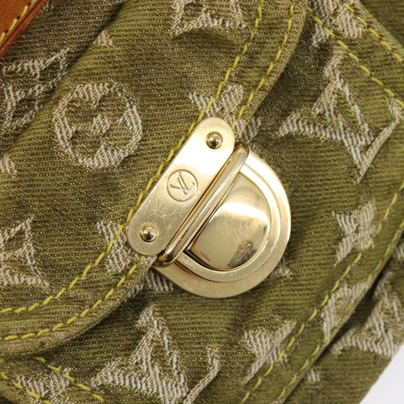 LOUIS VUITTON Monogram Denim Buggy PM Hand Bag Khaki M95213 LV Auth 211656A