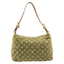LOUIS VUITTON Monogram Denim Buggy PM Hand Bag Khaki M95213 LV Auth 211656A-3