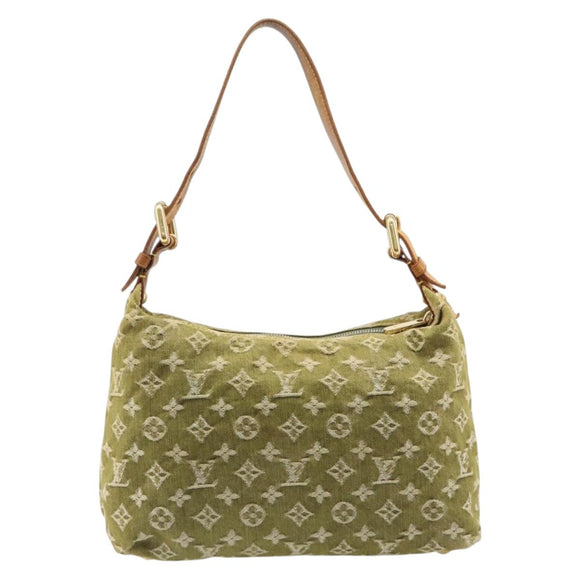 LOUIS VUITTON Monogram Denim Buggy PM Hand Bag Khaki M95213 LV Auth 211656A