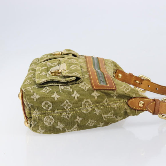 LOUIS VUITTON Monogram Denim Buggy PM Hand Bag Khaki M95213 LV Auth 211656A