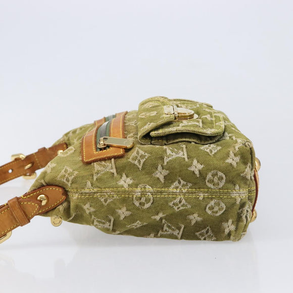 LOUIS VUITTON Monogram Denim Buggy PM Hand Bag Khaki M95213 LV Auth 211656A