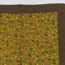 HERMES Carre 45 Scarf Ranch Pattern Silk Khaki Auth 211660-3