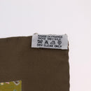 HERMES Carre 45 Scarf Ranch Pattern Silk Khaki Auth 211660-9