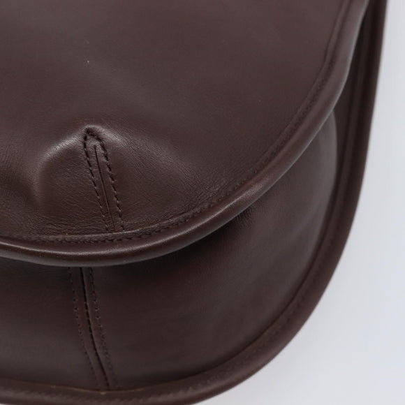 Coach Shoulder Bag Leather Brown Gold Auth 211662V