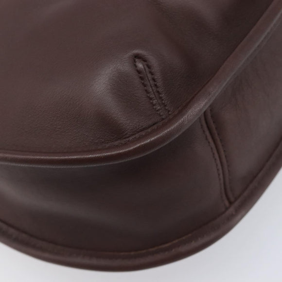 Coach Shoulder Bag Leather Brown Gold Auth 211662V