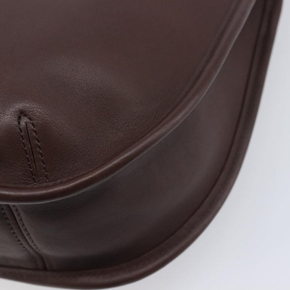 Coach Shoulder Bag Leather Brown Gold Auth 211662V