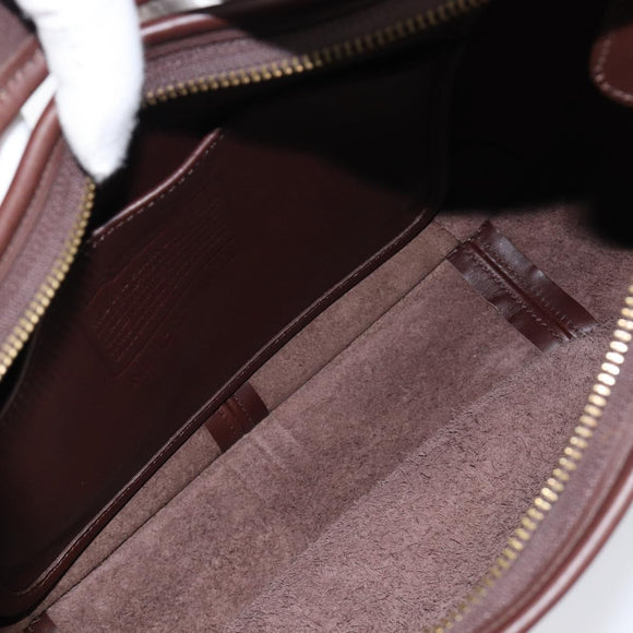 Coach Shoulder Bag Leather Brown Gold Auth 211662V