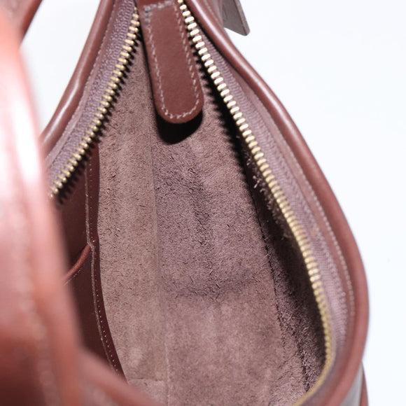Coach Shoulder Bag Leather Brown Gold Auth 211662V
