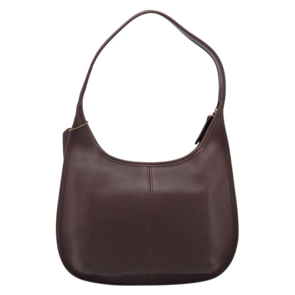 Coach Shoulder Bag Leather Brown Gold Auth 211662V