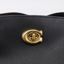 Coach Shoulder Bag Leather 2way Black Gold Auth 211663A-16