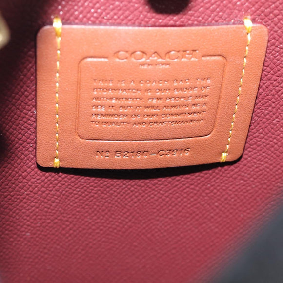 Coach Shoulder Bag Leather 2way Black Gold Auth 211663A