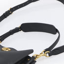 Coach Shoulder Bag Leather 2way Black Gold Auth 211663A-8