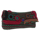 PRADA Pouch Knitted Fabrics Green Silver Auth 211669M-1