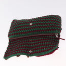 PRADA Pouch Knitted Fabrics Green Silver Auth 211669M-14