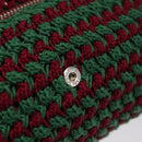 PRADA Pouch Knitted Fabrics Green Silver Auth 211669M-15
