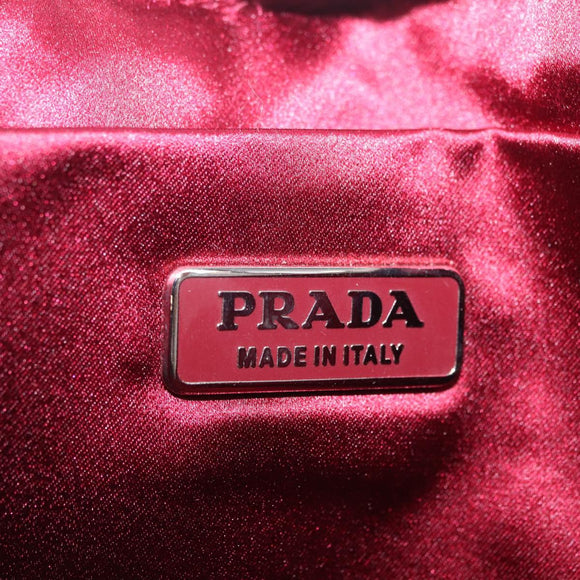 PRADA Pouch Knitted Fabrics Green Silver Auth 211669M