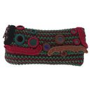 PRADA Pouch Knitted Fabrics Green Silver Auth 211669M-2