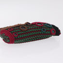 PRADA Pouch Knitted Fabrics Green Silver Auth 211669M-6