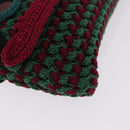 PRADA Pouch Knitted Fabrics Green Silver Auth 211669M-8