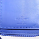 LOUIS VUITTON Taurillon Clemence Monogram Zippy Wallet Blue M80791 Auth 211673-14
