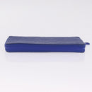LOUIS VUITTON Taurillon Clemence Monogram Zippy Wallet Blue M80791 Auth 211673-4
