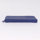 LOUIS VUITTON Taurillon Clemence Monogram Zippy Wallet Blue M80791 Auth 211673-5