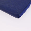 LOUIS VUITTON Taurillon Clemence Monogram Zippy Wallet Blue M80791 Auth 211673-8