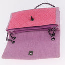 CHANEL Matelasse Chain Shoulder Bag Tweed Pink CC Auth 211677M-15