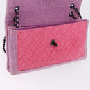 CHANEL Matelasse Chain Shoulder Bag Tweed Pink CC Auth 211677M-17