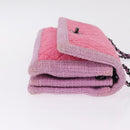 CHANEL Matelasse Chain Shoulder Bag Tweed Pink CC Auth 211677M-4