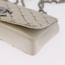 CHANEL Matelasse Chain Shoulder Bag Satin Gold Silver CC Auth 211678A-12