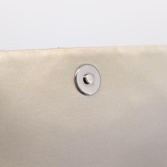 CHANEL Matelasse Chain Shoulder Bag Satin Gold Silver CC Auth 211678A