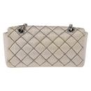 CHANEL Matelasse Chain Shoulder Bag Satin Gold Silver CC Auth 211678A-3