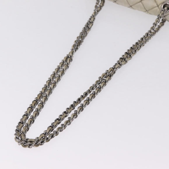 CHANEL Matelasse Chain Shoulder Bag Satin Gold Silver CC Auth 211678A