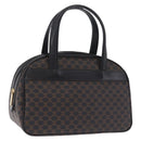 CELINE Macadam Canvas Hand Bag PVC Leather Black Gold Auth 211680A-1