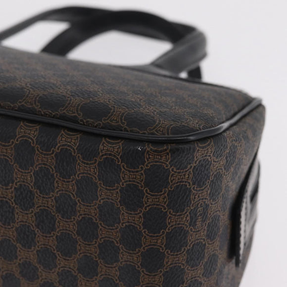 CELINE Macadam Canvas Hand Bag PVC Leather Black Gold Auth 211680A