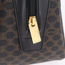 CELINE Macadam Canvas Hand Bag PVC Leather Black Gold Auth 211680A-14